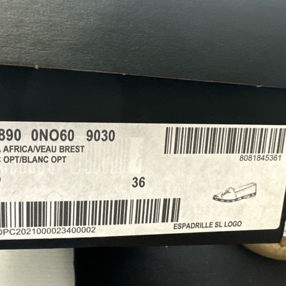 NIB YSL SAINT LAURENT White Monogram tonal leather espadrilles 36 - Picture 10 of 10